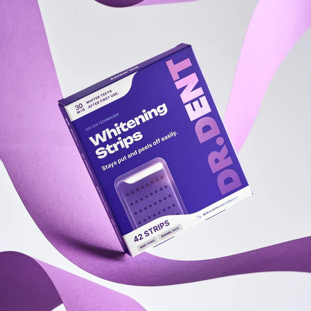 💜 Purple Teeth Whitening Strips – Peroxide-Free, Enamel-Safe & Gentle on Sensitive Teeth ✨