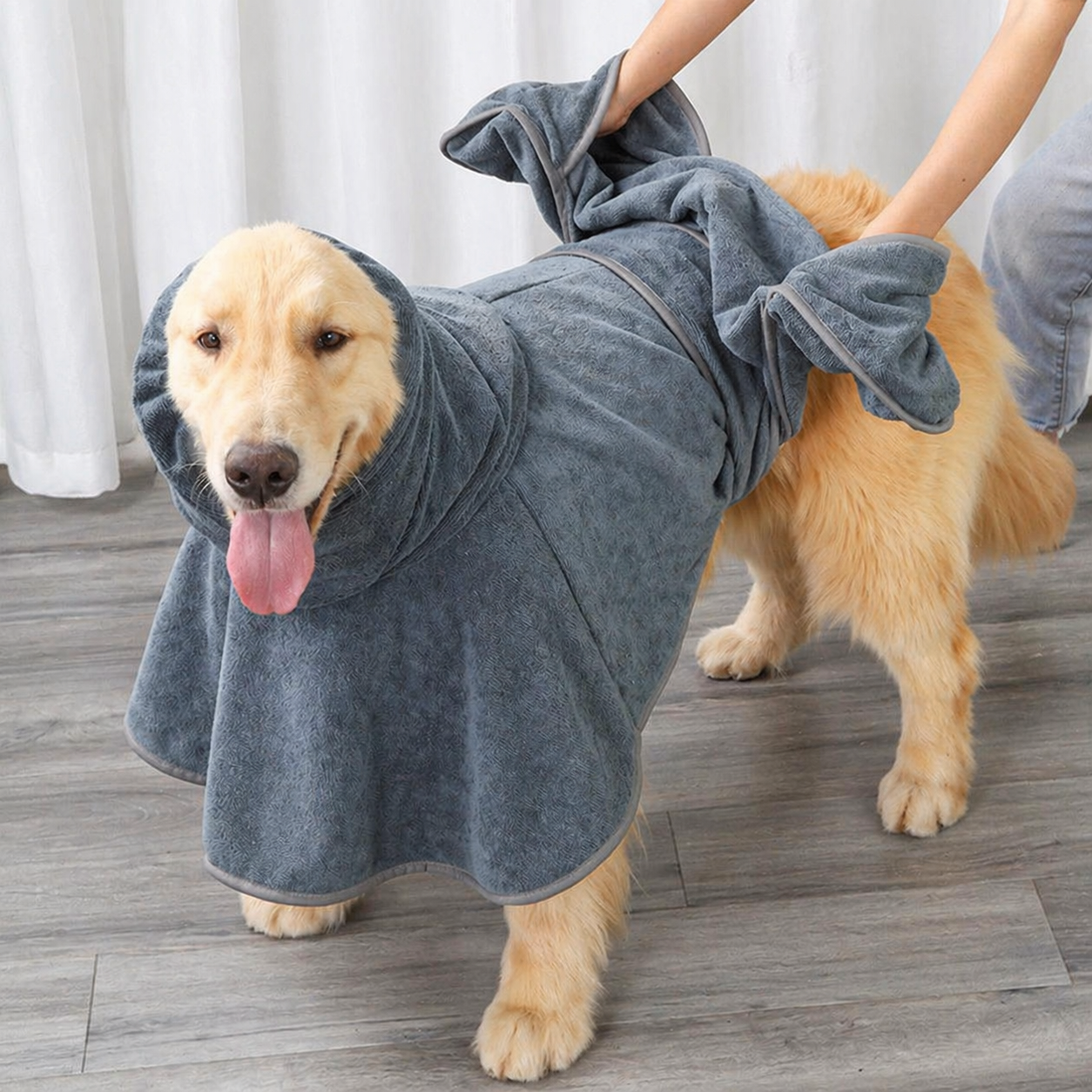 Dog Bath Towel Robe – Ultra Absorbent Pet Drying Coat