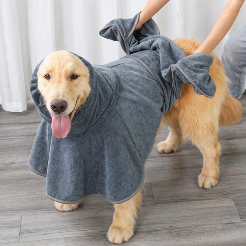 Dog Bath Towel Robe – Ultra Absorbent Pet Drying Coat