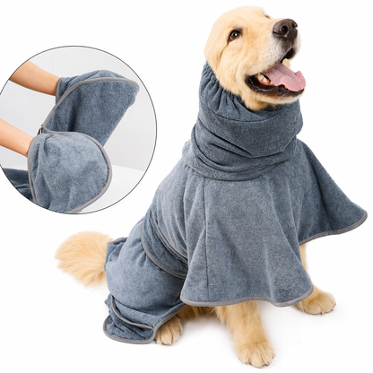 Dog Bath Towel Robe – Ultra Absorbent Pet Drying Coat