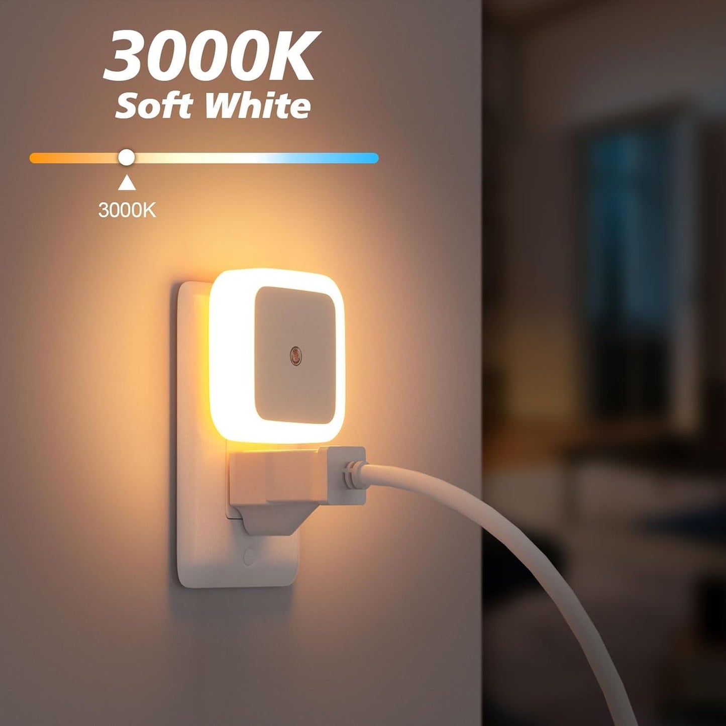 🌙Buy 2 Get 1 Free Light Sensor Plug-In Night Light – Soft Warm Glow for Bedroom, Bathroom & Hallway ✨