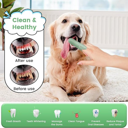 Buy 1 Get 2 Free 360° Cleaning Finger Toothbrush for Dogs & Cats – Food-Grade Silicone, Fits Most Fingers