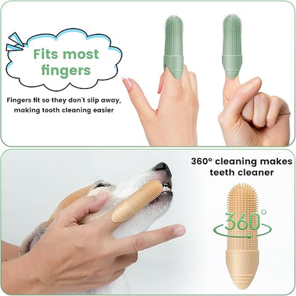 Buy 1 Get 2 Free 360° Cleaning Finger Toothbrush for Dogs & Cats – Food-Grade Silicone, Fits Most Fingers