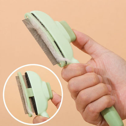 Self-Cleaning Pet Grooming Brush – Effortless Fur Removal in One Click