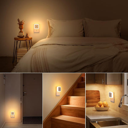 🌙Buy 2 Get 1 Free Light Sensor Plug-In Night Light – Soft Warm Glow for Bedroom, Bathroom & Hallway ✨