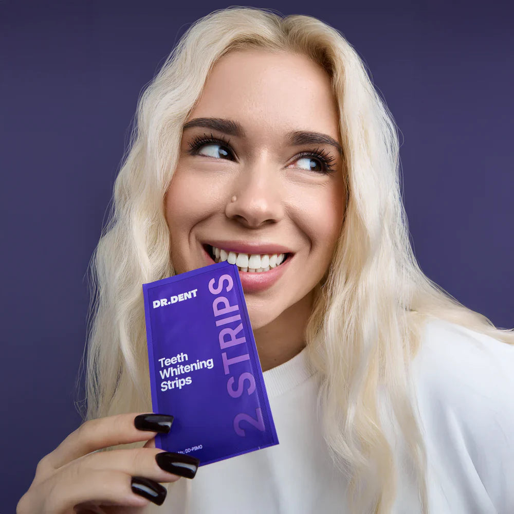 💜 Purple Teeth Whitening Strips – Peroxide-Free, Enamel-Safe & Gentle on Sensitive Teeth ✨