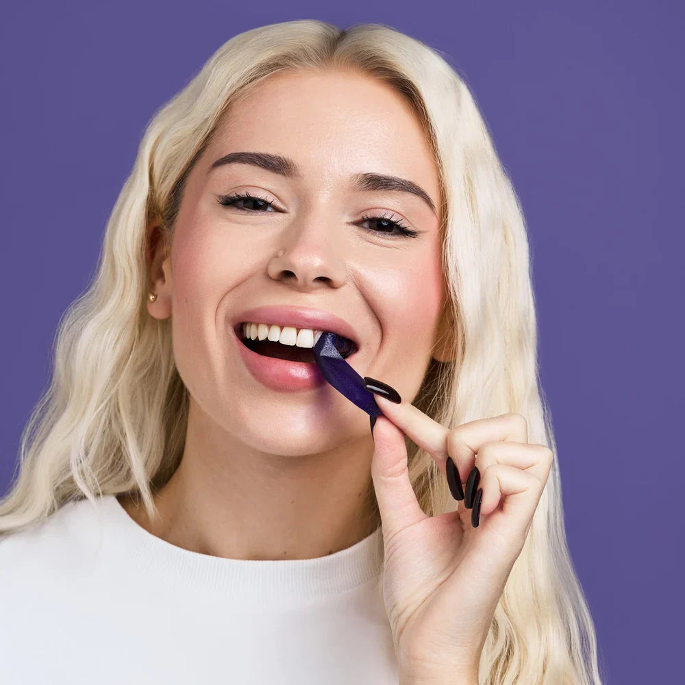 💜 Purple Teeth Whitening Strips – Peroxide-Free, Enamel-Safe & Gentle on Sensitive Teeth ✨