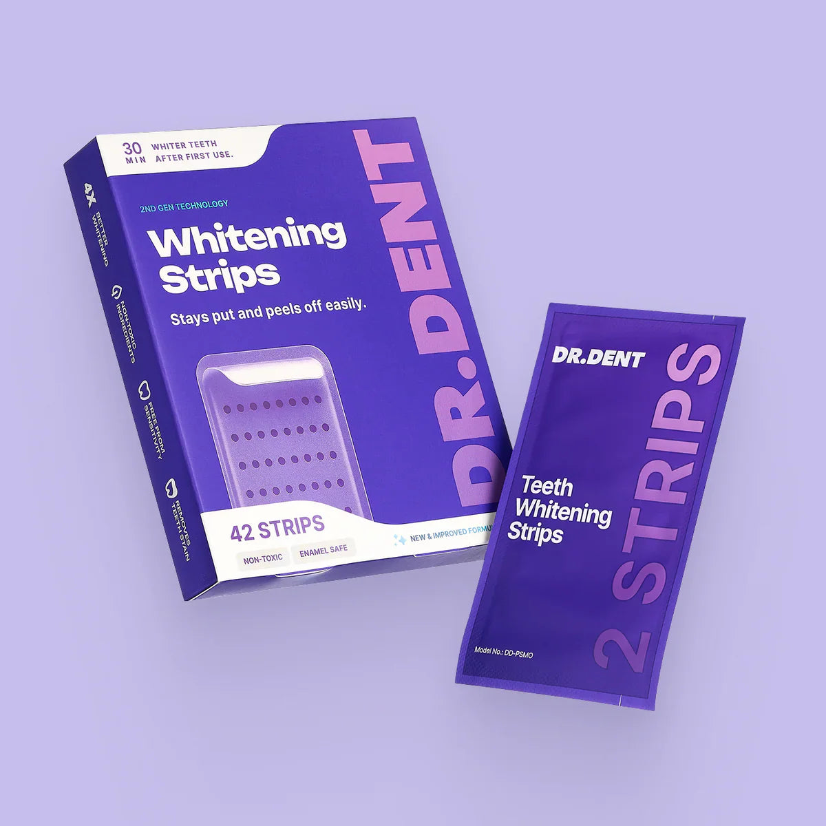 💜 Purple Teeth Whitening Strips – Peroxide-Free, Enamel-Safe & Gentle on Sensitive Teeth ✨