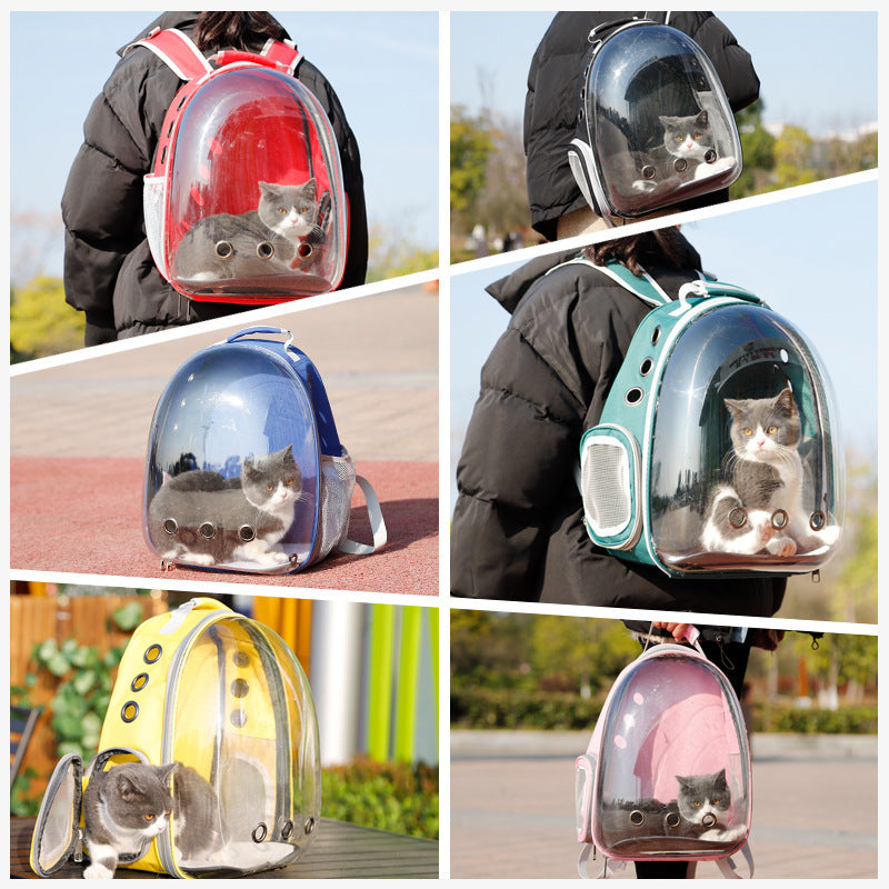 Transparent Cat Backpack Carrier – Breathable Space Capsule Pet Travel Bag