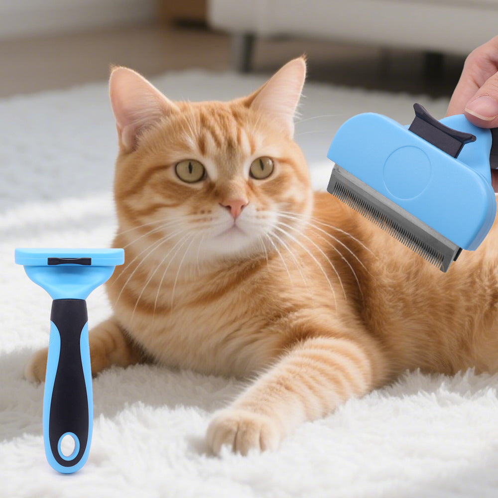 Pet Hair Removal Brush – One-Click Self Cleaning Grooming Tool