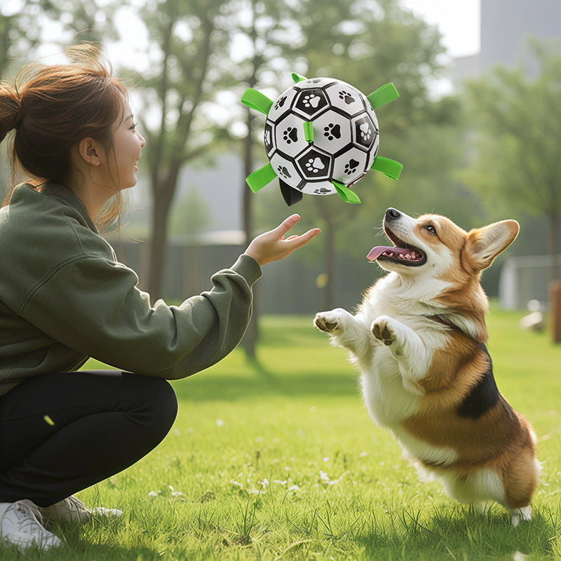 Interactive Dog Tug Ball Toy – Durable Fetch & Training Play Ball