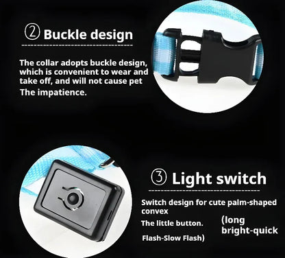 ✨ LED Light-Up Dog Collar – Rechargeable Flashing Night Safety Glow Collar for Dogs 🐕🔦