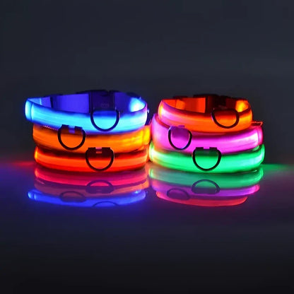 ✨ LED Light-Up Dog Collar – Rechargeable Flashing Night Safety Glow Collar for Dogs 🐕🔦