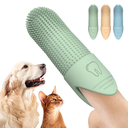 Buy 1 Get 2 Free 360° Cleaning Finger Toothbrush for Dogs & Cats – Food-Grade Silicone, Fits Most Fingers