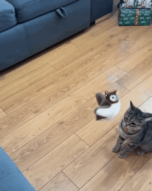 🐦 Electric Flapping Bird Cat Toy – Plush Chirping Sparrow Interactive Toy for Cats 🐱✨