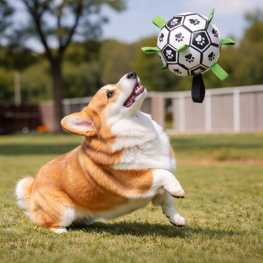 Interactive Dog Tug Ball Toy – Durable Fetch & Training Play Ball