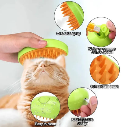 🔥 Last Day Buy 1 Get 1 Free – Only $14.99 Each! 🐾 One-Click Spray Pet Brush – Stop Shedding & Flying Fur Instantly
