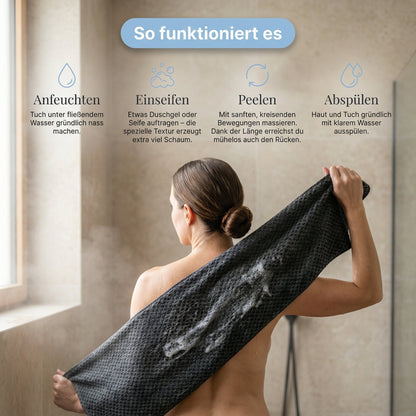 🛁 Buy 1 Get 1 Free  SilkTouch Exfoliating Shower Cloth – Scrub Away Dead Skin for Softer, Cleaner Skin