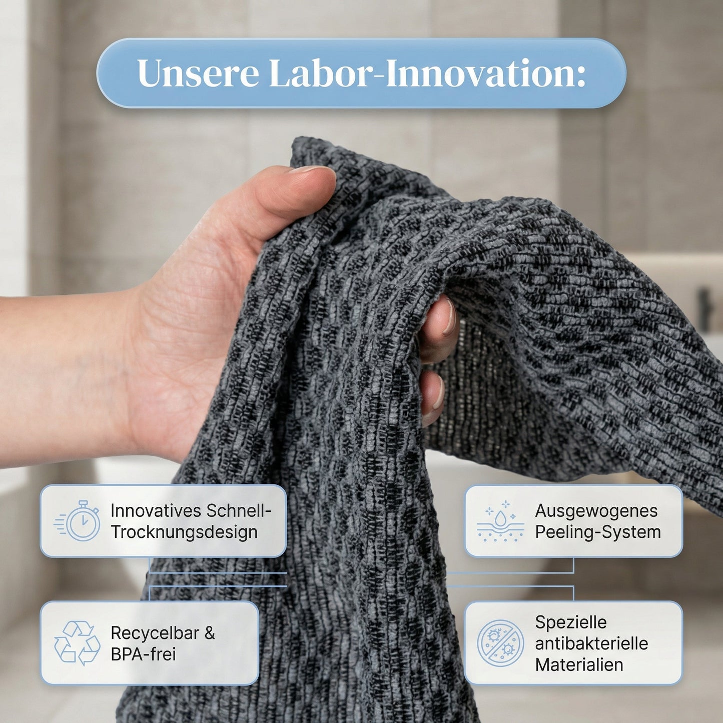 🛁 Buy 1 Get 1 Free  SilkTouch Exfoliating Shower Cloth – Scrub Away Dead Skin for Softer, Cleaner Skin
