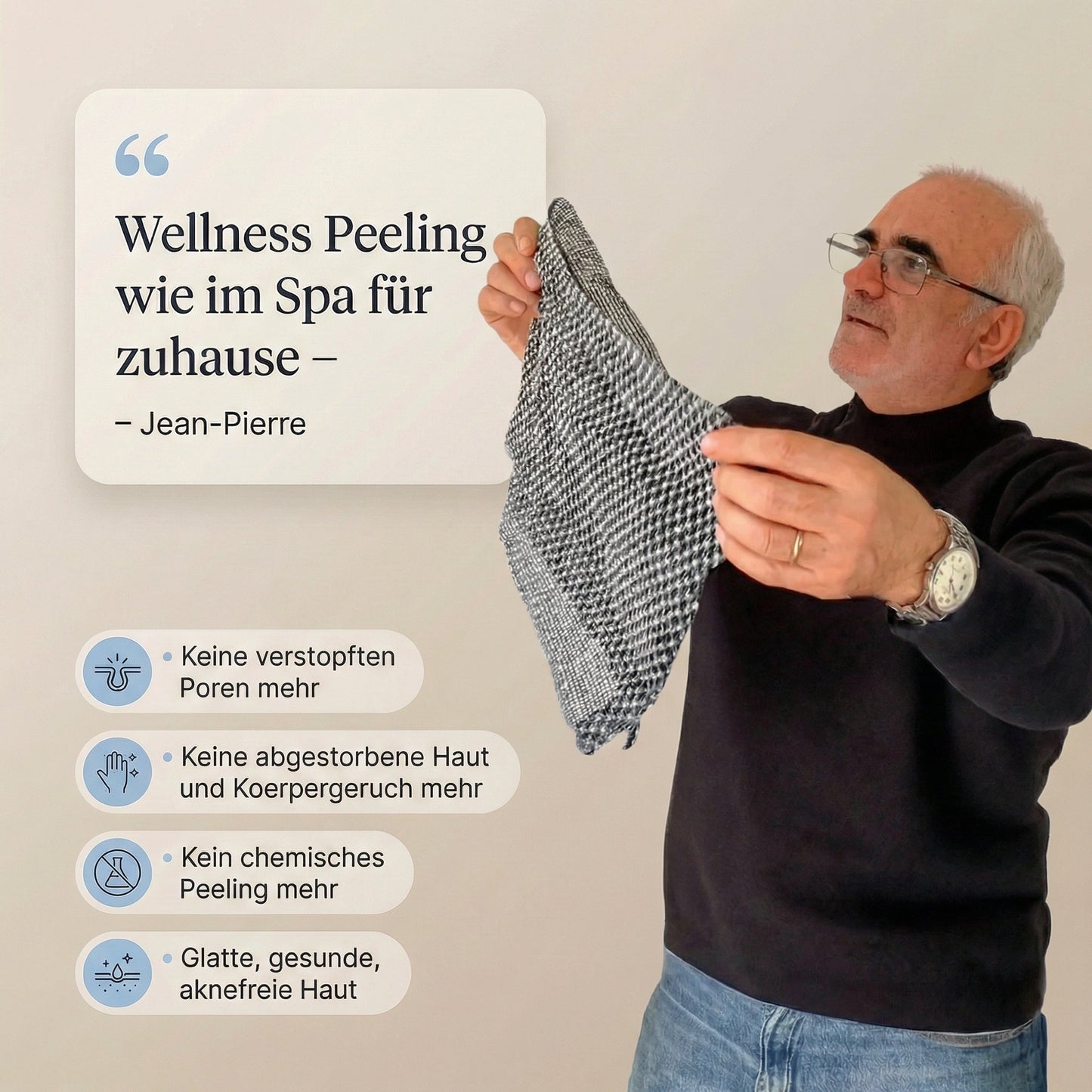 🛁 Buy 1 Get 1 Free  SilkTouch Exfoliating Shower Cloth – Scrub Away Dead Skin for Softer, Cleaner Skin